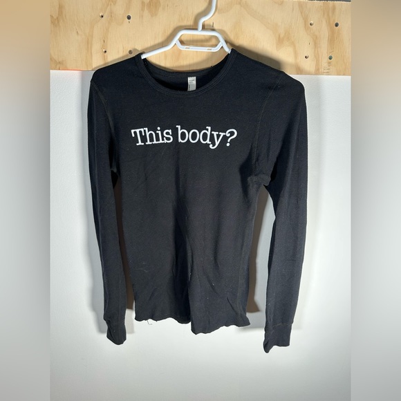 AMERICAN APPAREL, black waffle long sleeve - Picture 1 of 5